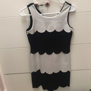 Black and white petal dress